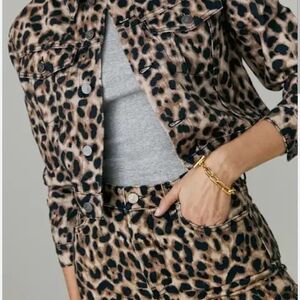 NWOT Reformation Cora Shrunken Leopard Print Jean Jacket S